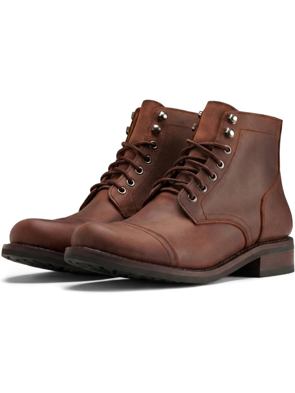 Men's Dark Brown Casual Leather Dress Lace Up Ankle Boots Slip on Chukka Boots